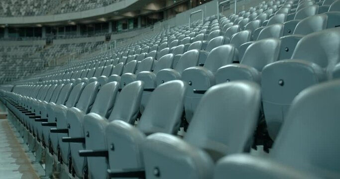 Massive arena empty seat rows in static view