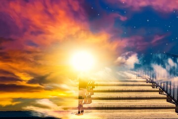 ladder steps, path to the sun . 