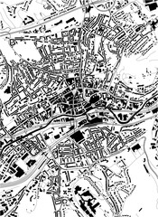 map of the city of Wuppertal, Germany