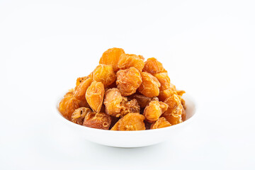 Longan meat on white background