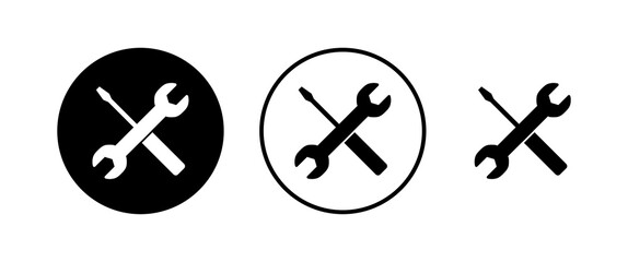 Repair icons set. Wrench and screwdriver icon. Settings vector icon. Maintenance