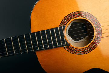 Acoustic guitars isolated on white background. Musical instrument.
