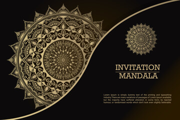 Luxury Arabic, Islamic, Indian, Turkish vector illustration Exclusive  Invitation Ornamental round mandala background elements