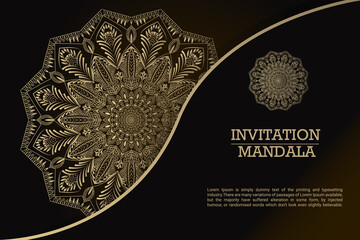 Luxury Arabic, Islamic, Indian, Turkish vector illustration Exclusive  Invitation Ornamental round mandala background elements