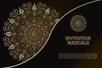 Luxury Arabic, Islamic, Indian, Turkish vector illustration Exclusive  Invitation Ornamental round mandala background elements
