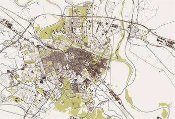 map of the city of Zaragoza, Spain