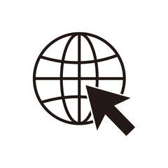 Globe and arrow "Go to web" - website icon