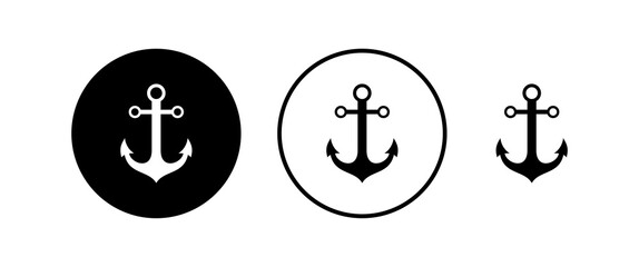 Anchor icons set. Anchor symbol logo. Anchor marine icon.