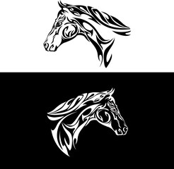Horse head image, graphic image for logo, trademark, brand