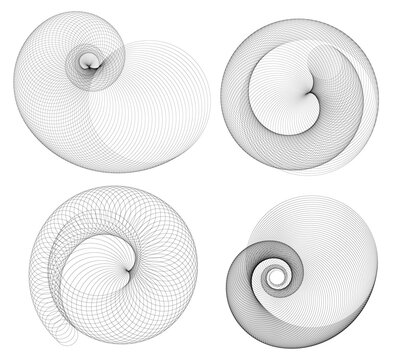 Abstract spiral rainbow design element on white background of twist lines. Vector Illustration eps 10 Golden ratio traditional proportions vector icon Fibonacci spiral. for elegant business card