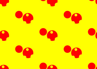 Seamless background. Red element on a yellow background. For the design of paper coffee cups.