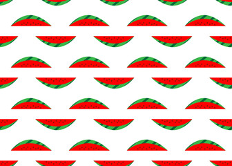 Slice of watermelon on a white background. Seamless texture.