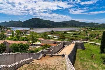 The second longest city wall in the world in Ston near Dubrovnik, Croatia