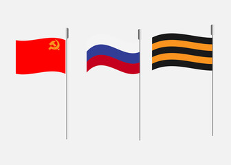 Flag of Russia. Russian holiday Victory Day.