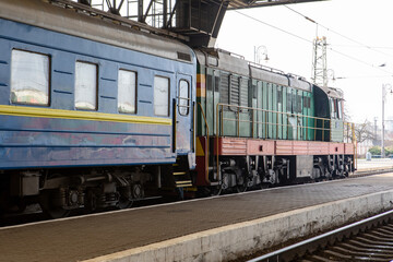 Fototapeta na wymiar trains at railway station