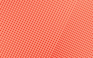 Pop art creative concept colorful comics book magazine cover. Polka dots red background. Cartoon halftone retro pattern. Abstract template design for poster, card, sale banner, empty bubble