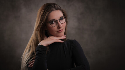 Young pretty woman in her mid 20s - portrait shot - studio photography