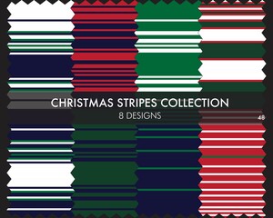 Christmas Stripe Seamless Pattern Collection