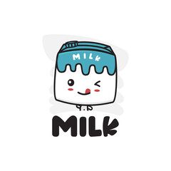 cute milk character mascot template