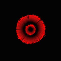 abstract 3D circular designs in shades vivid red and black colours