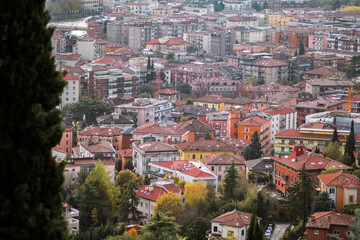 Fototapeta na wymiar Verona panoramic view from the high hill, Italy