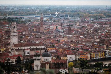 Verona panoramic view from the high hill, Italy