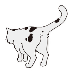 座っているサバ猫の全身イラスト Animal Poster Anim 山尾 由美