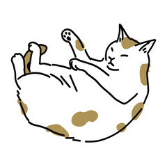 白黒ブチ猫の後ろ姿の全身イラスト Wall Mural Wallpaper Murals 山尾 由美 白黒ブチ猫の後ろ姿の全身イラスト Wall Mural Wallpaper Murals 山尾 由美