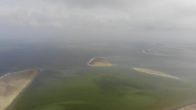 Kalmykia, lake Manych. Coastline and islands. 