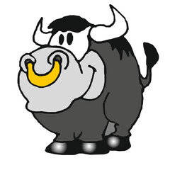 baby fat bull (comics, illustration)