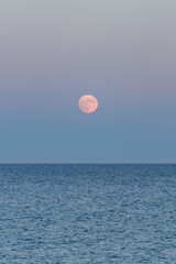 Moonrise over sea, Mediterranean sea, Italy