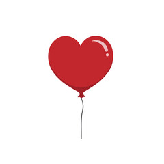 Obraz na płótnie Canvas Red heart balloon isolated on white background. Valentine's Day concept. Vector stock