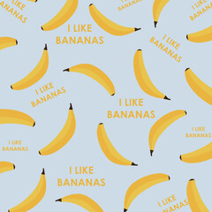 Bananas pattern on a blue background