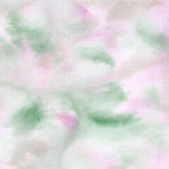 Green and pink abstract watercolor pattern a handpainted background for design elements for paint textures.