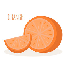 Orange cut and orange slice