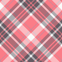Seamless pattern in gray, warm pink and white colors for plaid, fabric, textile, clothes, tablecloth and other things. Vector image. 2