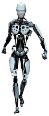 3D Rendering Male Robot on White