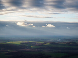 Obraz premium vue aérienne d'un ciel d'hiver dans l'Eure en France
