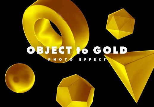 Object to Gold Photo Effect Mockup