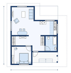 house layout blueprint vector apartment design project