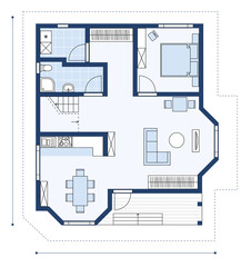 house layout blueprint vector apartment design project