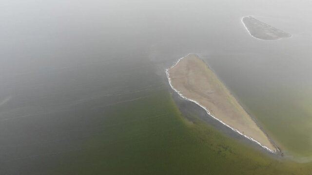 Kalmykia, lake Manych. Coastline and islands. 