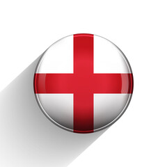 Glass light ball with flag of England. Round sphere, template icon. English national symbol. Glossy realistic ball, 3D abstract vector illustration highlighted on a white background. Big bubble
