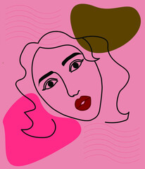 Background with a portrait of the beautiful young girl.