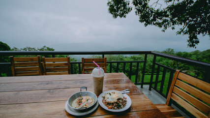 Breakfast with a nice view.