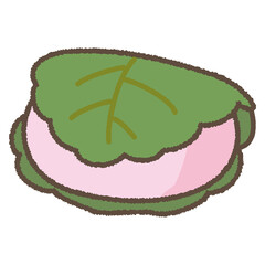 かしわもち　かわいいイラスト