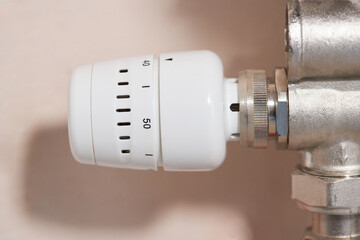 Thermostat  of pressure gauge for underfloor heating and pipe breeding. Underfloor heating concept 