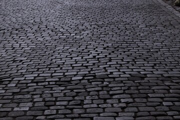 Night cobblestone in Germany, stone street