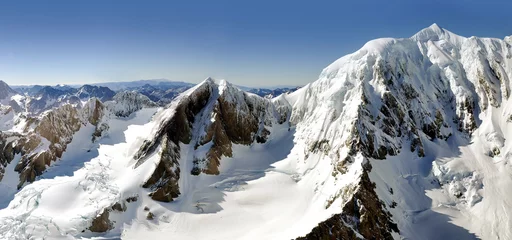 Photo sur Plexiglas Aoraki/Mount Cook Vue sur le mont Cook depuis un hélicoptère, Nouvelle-Zélande