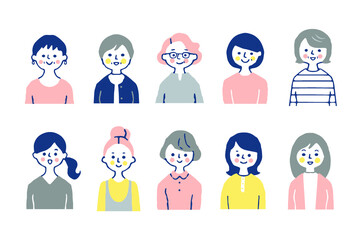 女性10人　上半身　セット